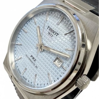 TISSOT PRX POWERMATIC 80 T137407A AUTOMATIC BLEU BRACELET CUIR SANS BOITE