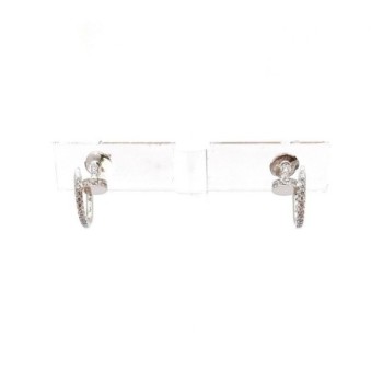 BOUCLES D'OREILLES CARTIER JUSTE UN CLOU PAVE OR BLANC 18K & DIAMANTS 4.50G