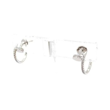 BOUCLES D'OREILLES CARTIER JUSTE UN CLOU PAVE OR BLANC 18K & DIAMANTS 4.50G