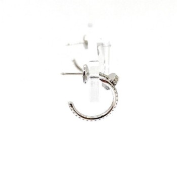 BOUCLES D'OREILLES CARTIER JUSTE UN CLOU PAVE OR BLANC 18K & DIAMANTS 4.50G