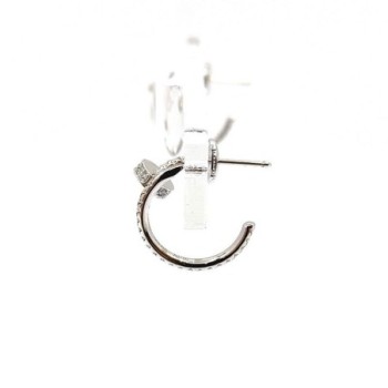 BOUCLES D'OREILLES CARTIER JUSTE UN CLOU PAVE OR BLANC 18K & DIAMANTS 4.50G