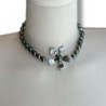 COLLIER PERLE NOIR TAHITI ARGET 925 53.38GRS