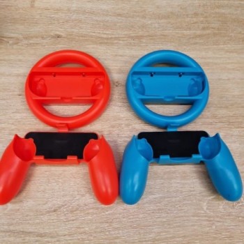 PAIRE SUPPORT MANETTE/VOLANT SWITCH RED BLUE FLUO