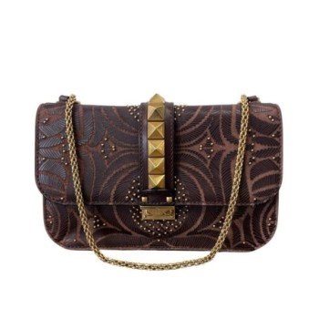 SAC VALENTINO GARAVANI GLAM ROCKSTUD BRUN 