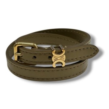 BRACELET CELINE EN CUIR KAKI