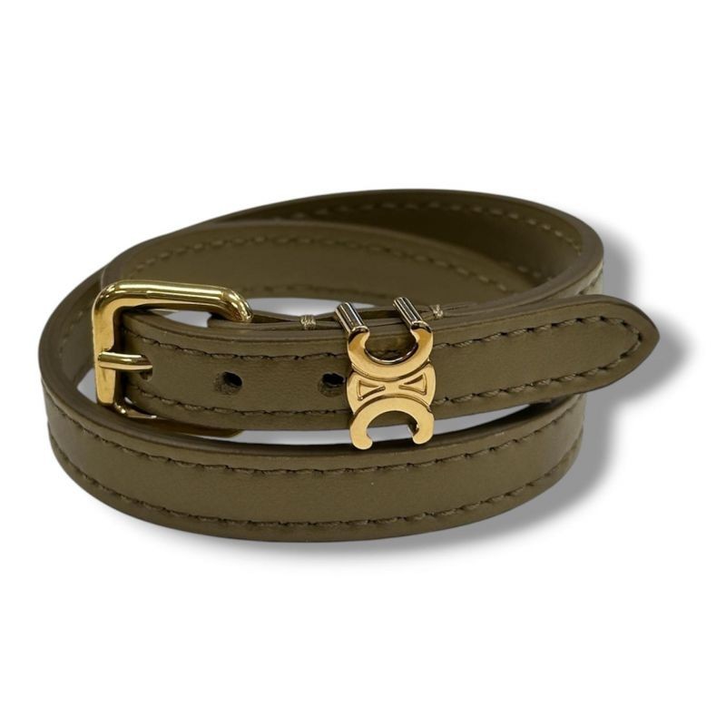 BRACELET CELINE EN CUIR KAKI
