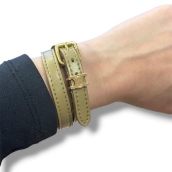 BRACELET CELINE EN CUIR KAKI