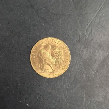 20 FRANCS FRANCAIS OR 21.6K 1914 6.47GR