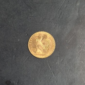 20 FRANCS FRANCAIS OR 21.6K 1910 6.45GR