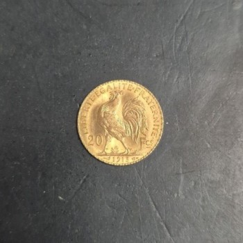 20 FRANCS FRANCAIS OR 21.6K 1913 6.46GR