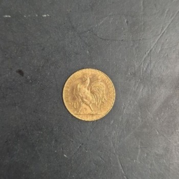 20 FRANCS FRANCAIS OR 21.6K 1912 6.45GR