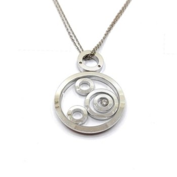 COLLIER CHOPARD SPIRIT HAPPY DIAMOND OR BLANC 18CT 30.27G L.60CM