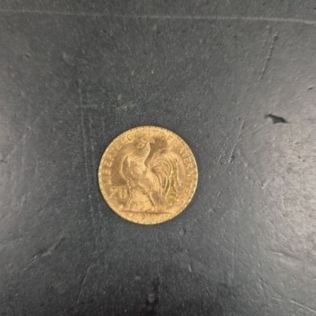 20 FRANCS FRANCAIS OR 21.6K 6.44GR 1910