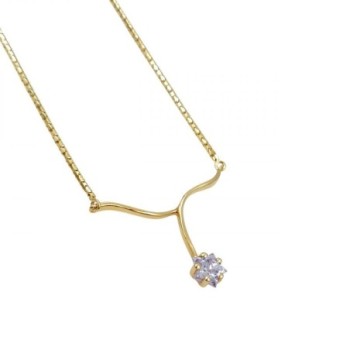 COLLIER OR 18K 3.70GR ZIRCON 42CM