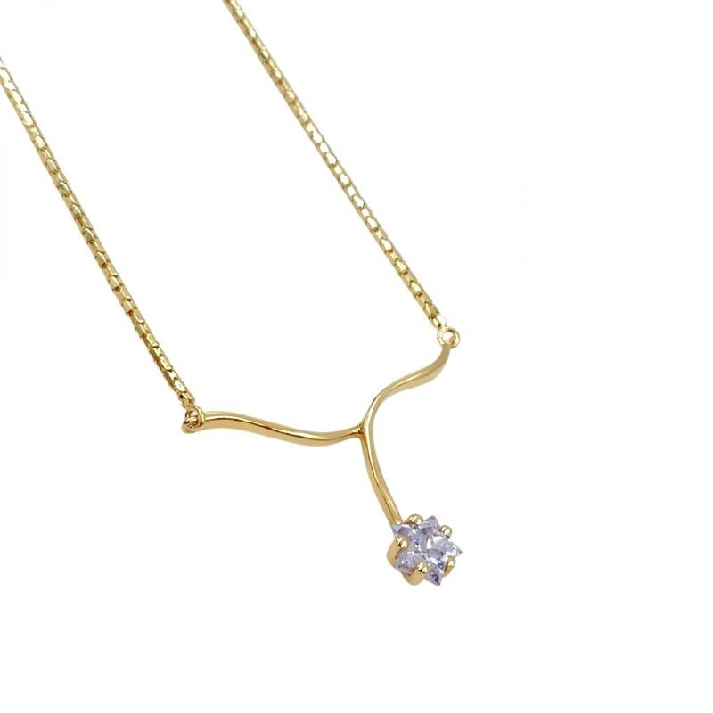 COLLIER OR 18K 3.70GR ZIRCON 42CM