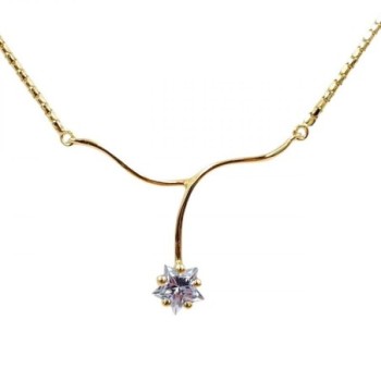 COLLIER OR 18K 3.70GR ZIRCON 42CM