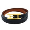 Bracelet Behapi Double Tour NOIR ET FAUVE 72 CM