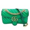 SAC GUCCI GG MARMONT FLAP CUIR VERT 25 X 14 X 7 CM