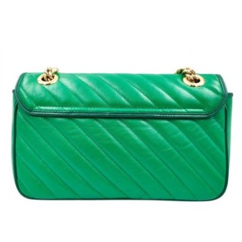 SAC GUCCI GG MARMONT FLAP CUIR VERT 25 X 14 X 7 CM