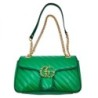 SAC GUCCI GG MARMONT FLAP CUIR VERT 25 X 14 X 7 CM