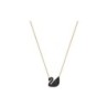 SWAROVSKI PENDENTIF CYGNE NOIR COUCHE D'ALLIAGE D'OR ROSE