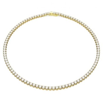 SWAROVSKI COLLIER MATRIX TENNIS PLACAGE DE TON OR ZIRCON