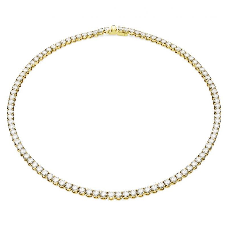 SWAROVSKI COLLIER MATRIX TENNIS PLACAGE DE TON OR ZIRCON