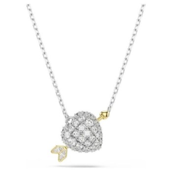 SWAROVSKI COLLIER IDYLLIA CŒUR BLANC RHODIE 45cm