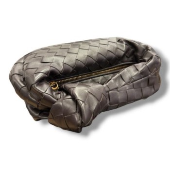 BOTTEGA VENETA JODIE MINI MARRON FONCE FONDANT CUIR D AGNEAU 26X13X8.5CM DUSTBAG
