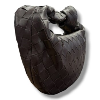 BOTTEGA VENETA JODIE MINI MARRON FONCE FONDANT CUIR D AGNEAU 26X13X8.5CM DUSTBAG