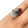 BAGUE STYLE MARQUISE OR BLANC T53 18CT 5.24grs DIAMANTS 0.45CT CERTIFICAT GEMMOLOGUE