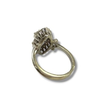 BAGUE STYLE MARQUISE OR BLANC T53 18CT 5.24grs DIAMANTS 0.45CT CERTIFICAT GEMMOLOGUE