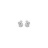 SWAROVSKI CLOUS D OREILLES SWAN CYGNE METAL RHODIE CRISTAUX
