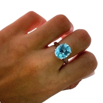 Bague Or Blanc 18ct 6.30Gr & Topas 5.6 Carat T53