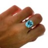 Bague Or Blanc 18ct 6.30Gr & Topas 5.6 Carat T53