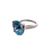 Bague Or Blanc 18ct 6.30Gr & Topas 5.6 Carat T53