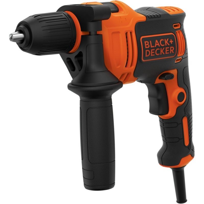 Black+Decker Schlagbohrmaschine Beh550K, Orange/schwarz, Koffer, 550 Watt