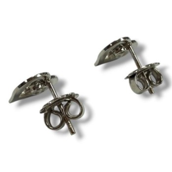 BOUCLES D'OREILLES O.J PERRIN LEGENDES OR BLANC 18CT 2.36GRS 10X10MM