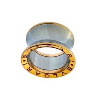 BAGUE BULGARI BZERO ANISH KAPOOR ACIER ET OR ROSE 18CT T 50