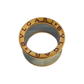 BAGUE BULGARI BZERO ANISH KAPOOR ACIER ET OR ROSE 18CT T 50