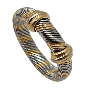 BAGUE CARTiER VINTAGE T51 OR 18CT ET ACIER 5.25GR