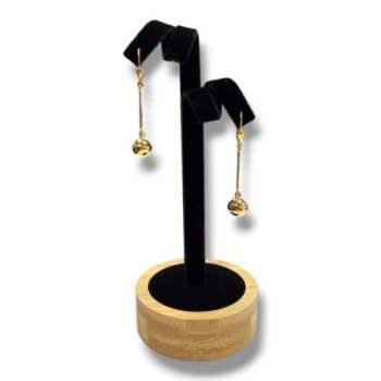 BOUCLES D OREILLES OR JAUNE 18CT BOULE 3.48GRS L4.5CM