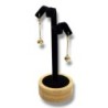 BOUCLES D OREILLES OR JAUNE 18CT BOULE 3.48GRS L4.5CM