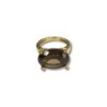 BAGUE OR JAUNE 18CT 5.23GRS DIAMS + QUARTZ FUME