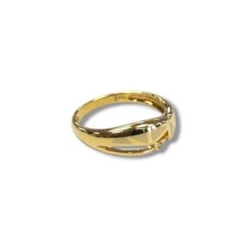 BAGUE EN OR 18 CARATS 3.40GR T54 DIAMANT
