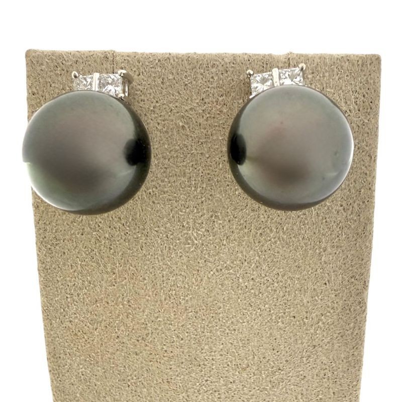 BOUCLE 18 CT OR BLANC 7.33GR PERLE DE TAHITI