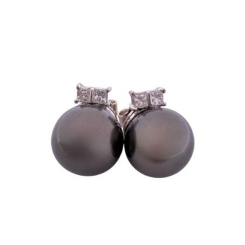 BOUCLE 18 CT OR BLANC 7.33GR PERLE DE TAHITI