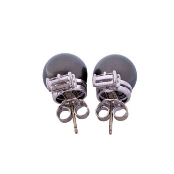 BOUCLE 18 CT OR BLANC 7.33GR PERLE DE TAHITI