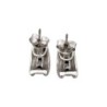 BOUCLE OR BLANC 18 CT DIAMANATS ET SAPHIRE 3.34GR