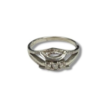 BAGUE OR BLANC 18CT 4.24GR DTS T57